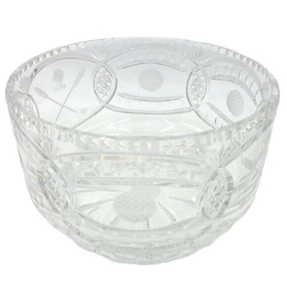 Golf Themed Bowl Par Excellence Hand Cut Glass 24% Lead Crystal 9” - Picture 6 of 16